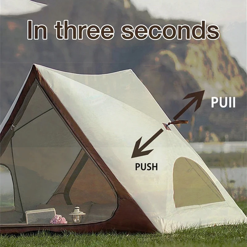 Палатка туристическая треугольная автоматическая с защитой от УФ-лучей и