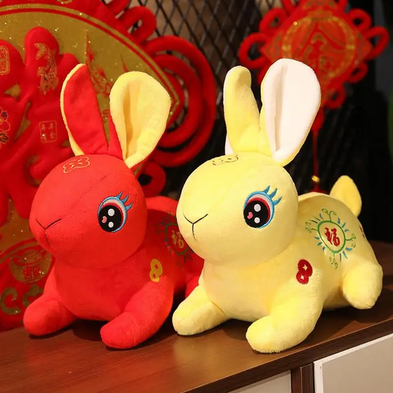 

2023 Rabbit Mascot Dolls Happy Chinese New Year Zodiac Fortuna Bunny Soft 2023 Year Of Rabbit Mascot Doll