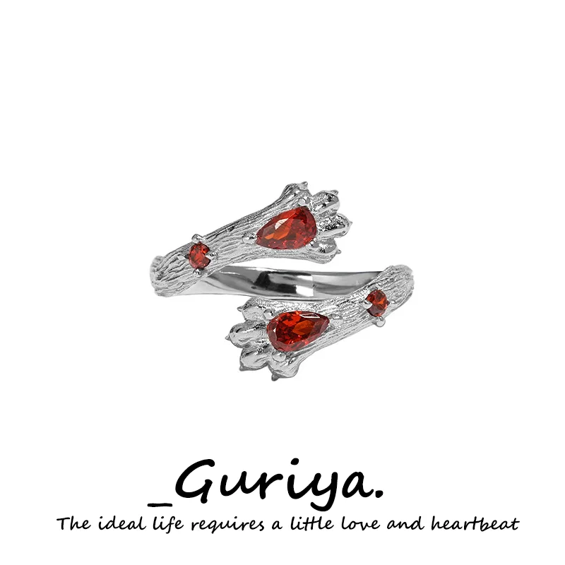 

Guriya уникальный дизайн лев коготь циркония текстуры S925 Стерлинговое Серебро Открытое кольцо высокой моды ювелирные изделия