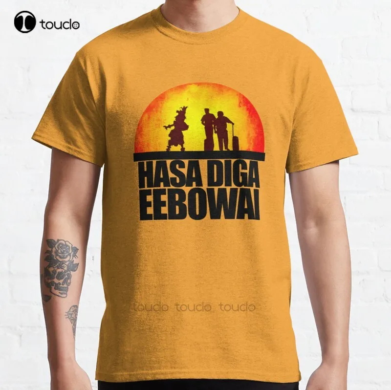 

Новая классическая футболка Hasa Diga Eebowai, хлопковая Мужская футболка, индивидуальная футболка для подростков, унисекс, цифровая печать, фотоподарок