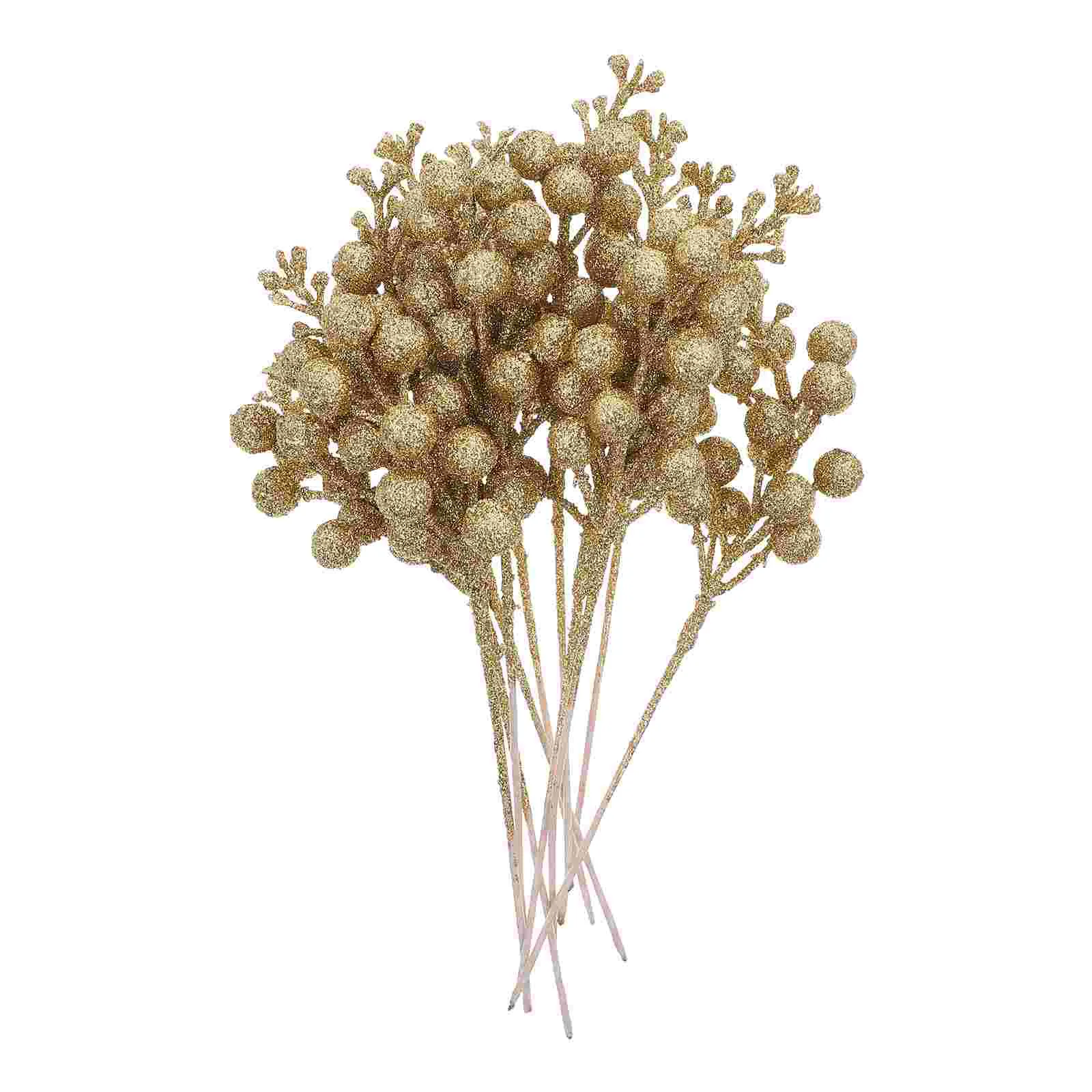 

Christmas Berry Picks Stems Tree Berries Holly Floral Artificial Faux Winter Decorations Ornaments Pick Holiday Stem Red Gold