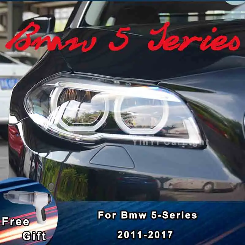 

Применимо к 11-17 BMW 5 серии F10 головные фары в сборе F18 модифицированные светодиодные круглые дневные ходовые огни линзы передние фары s