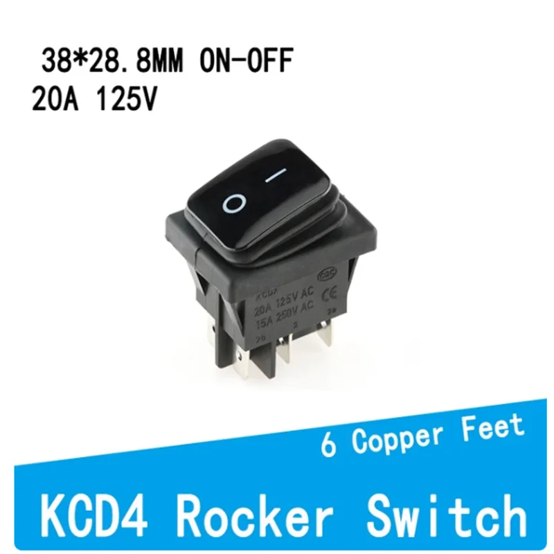 

KCD4 KCD2 ON-OFF ON-OFF-0N 4/6-контактный сверхмощный герметичный водонепроницаемый автоматический лодочный морской кулисный переключатель со светодиодным тумблером