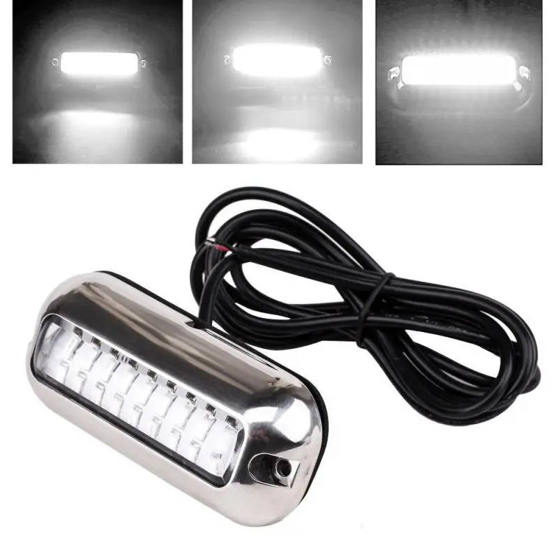 

27LED 50W 345LM Stainless Steel Boat Transom Light Underwater Pontoon Marine Ship Boat Accessories Light Waterproof Marine Light