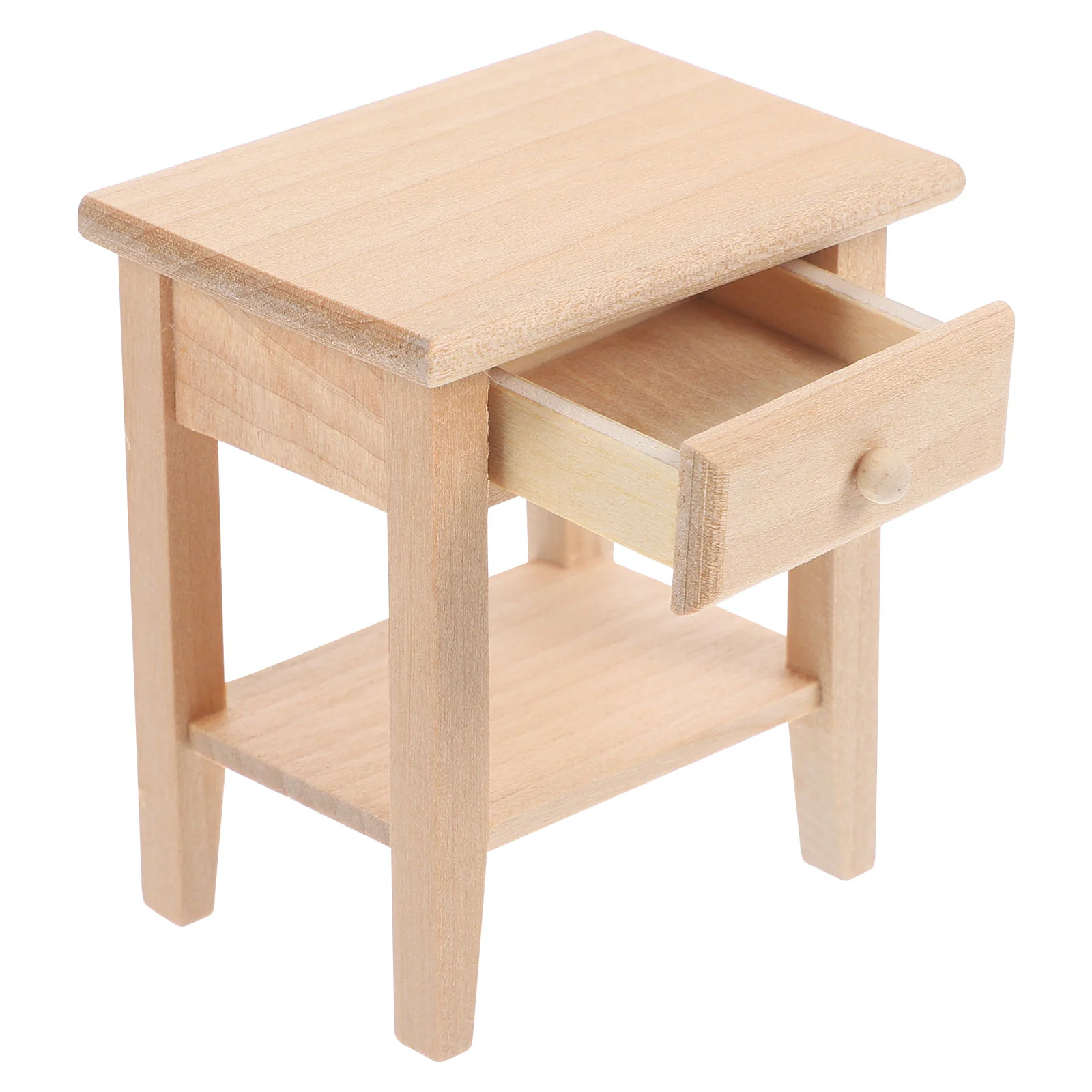 

House Side Cabinet Miniature Bedside Table Model Accessory Wood Nightstand Wooden Ornament Sideboard