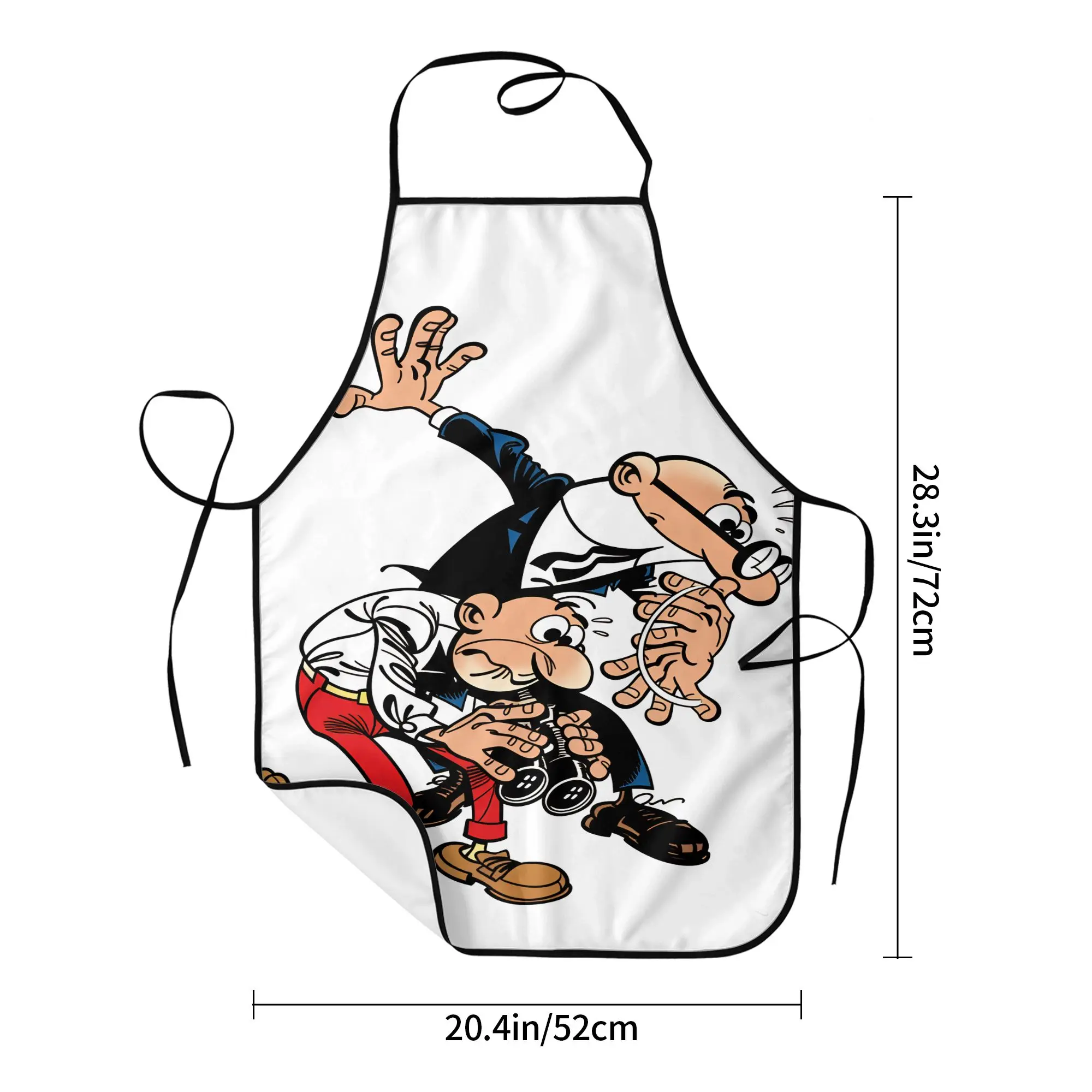 Фото Фартуки Mort & Phil Mortadelo y Filemón: модные кухонные аксессуары, фартуки для парикмахеров и ресторанов без карманов №5