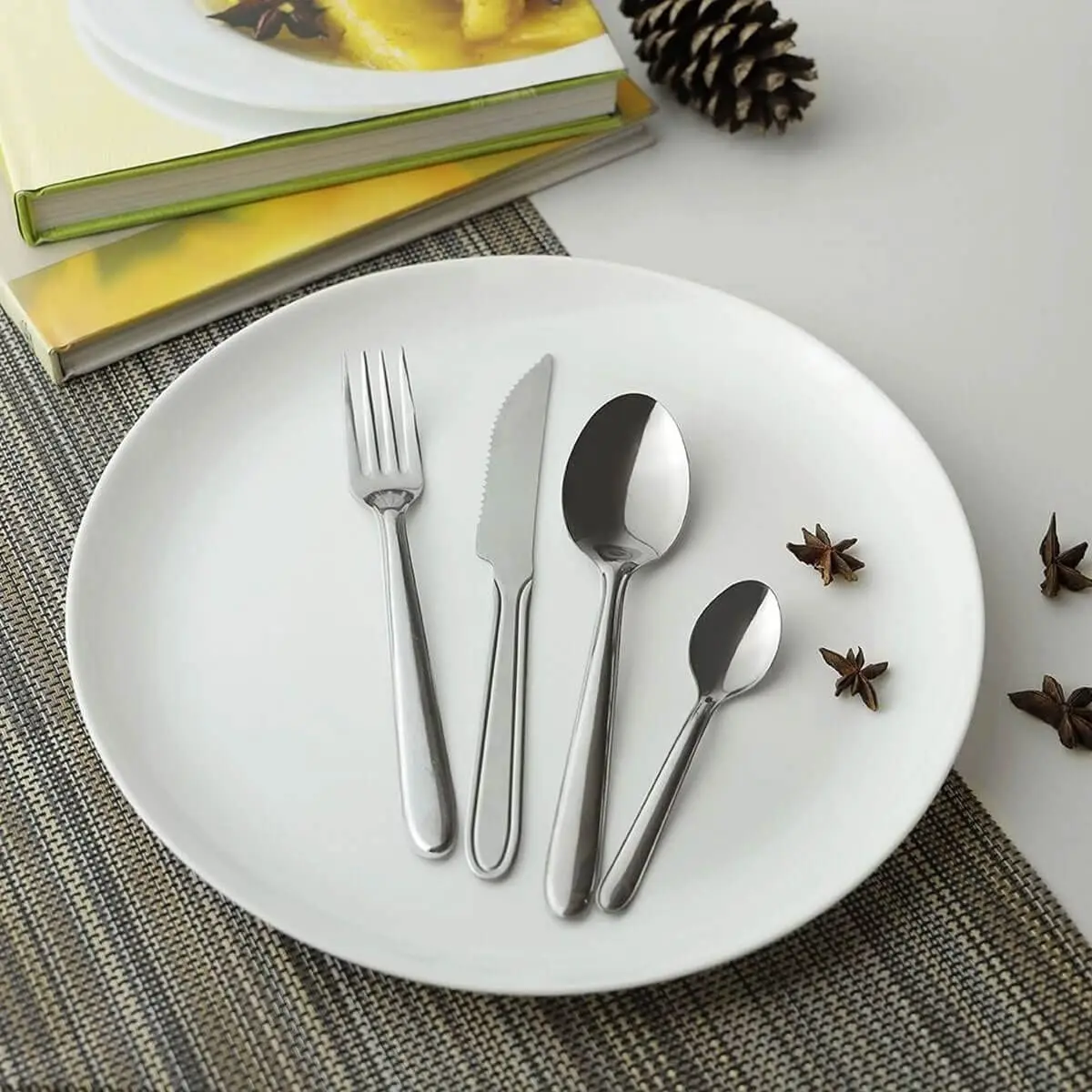 

Set Cutlery Siena 24pcs cutlery kit Stainless Steel Fork Knife Spoon Cooking Set Boning Bread Meat Handle Kitchen Knives Accesso