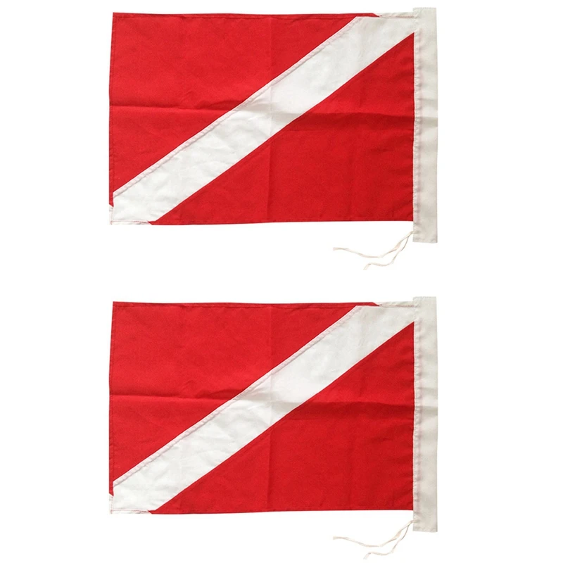 

New-2X Dive Flag For Scuba Diving Spearfishing Use With Float, Buoy, Boat, Pole Diver Down 35X50cm