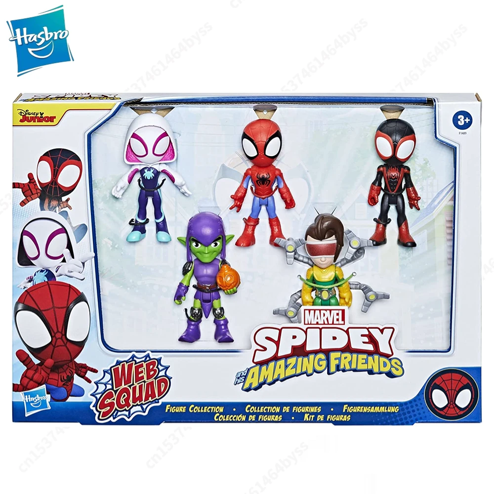 Фигурка действующего лица Hasbro Marvel Spiderman Spidey and His Magical Friends Web Squad Superhero Adventures Q-Version Toy Gift.