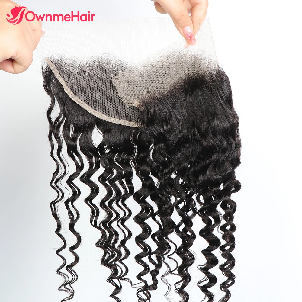 Deep Wave 13x4 HD Lace Frontal 4x4 Transparent Lace Closure Brazilian Human Hair Virgin Hair Lace Frontal Closure Pre Plucked