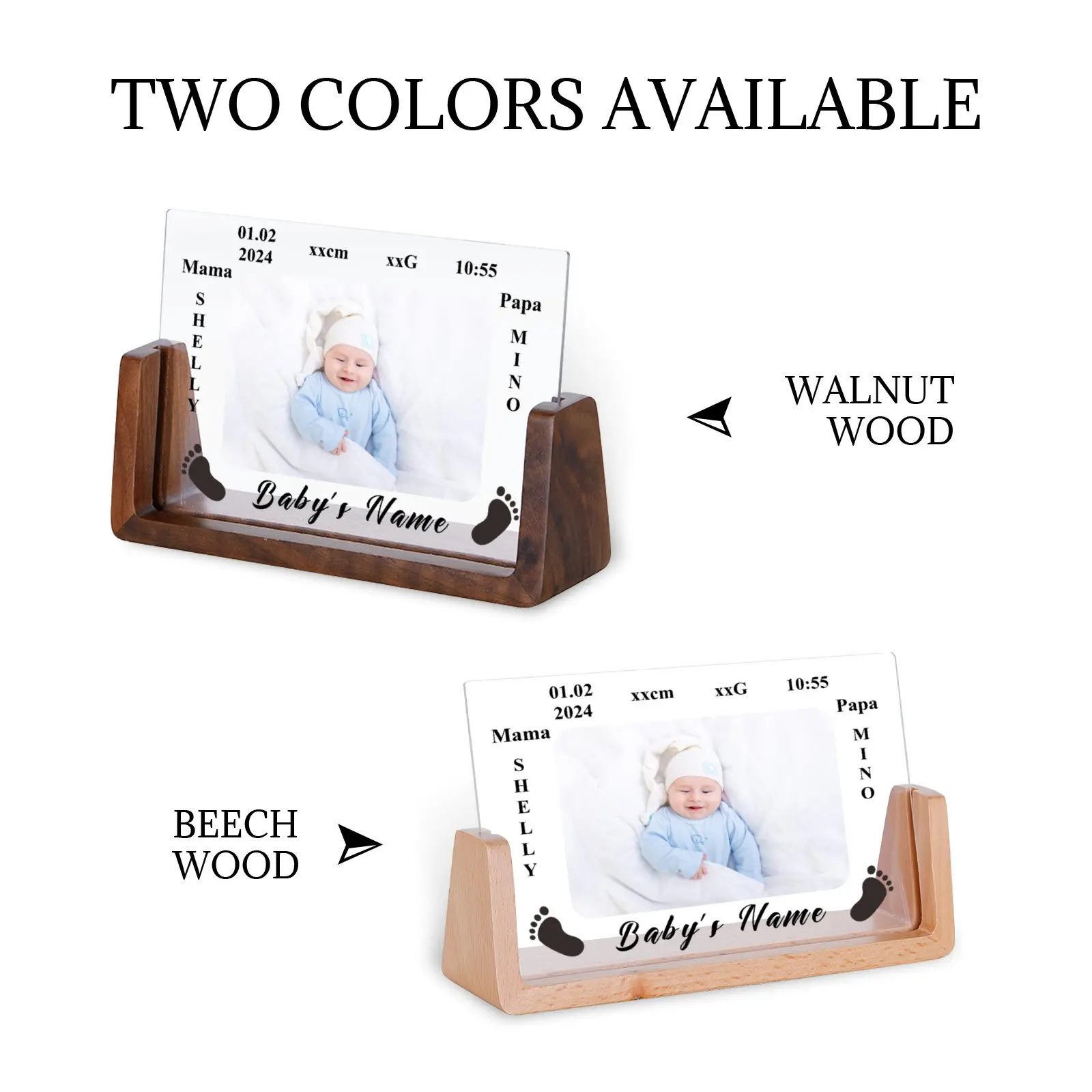 Изготовленная на заказ детская фоторамка для свидания высоты и веса