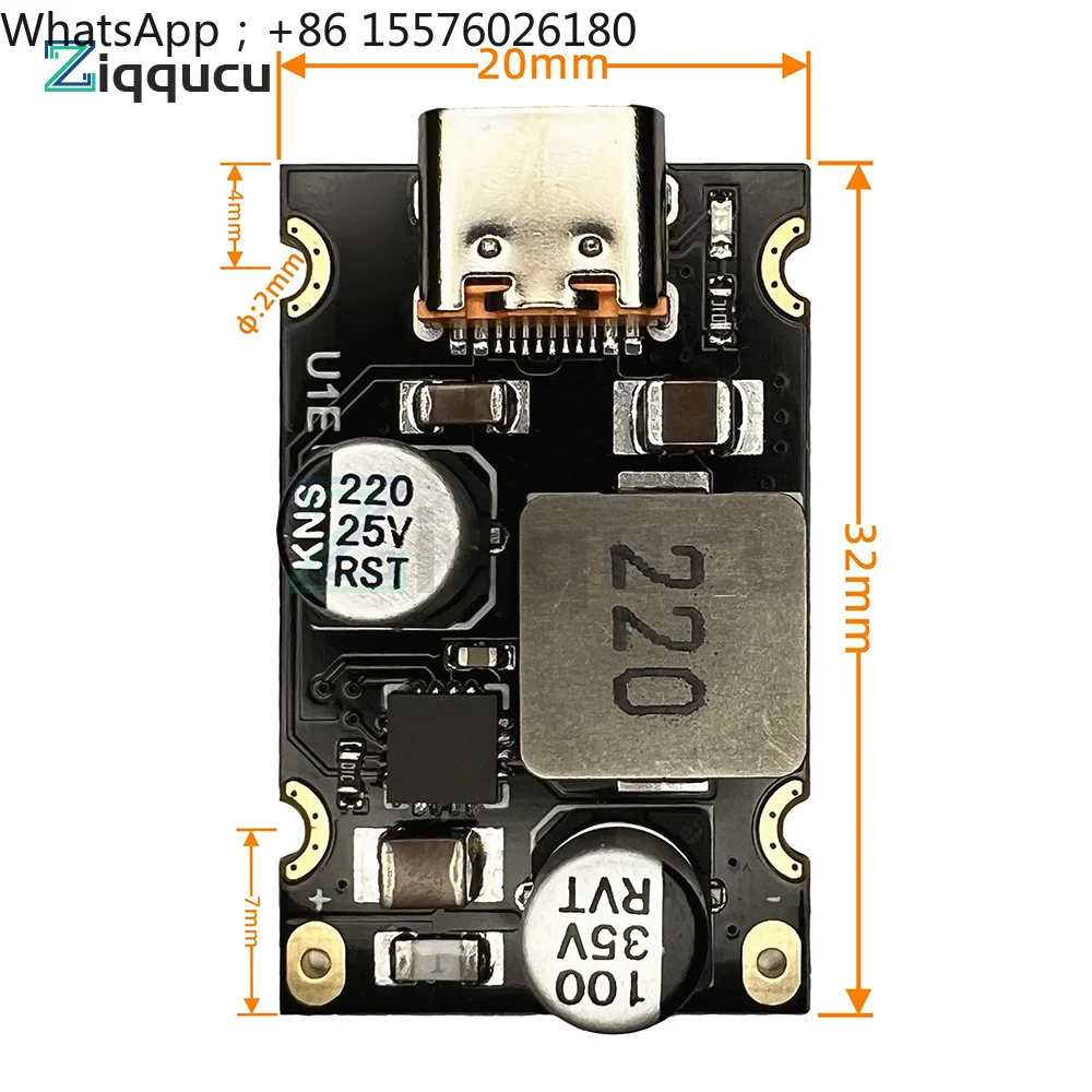 Фото Модуль быстрой зарядки 65 Вт, 8~30 В DC в USB Type-C PD 3.1 QC3, понижающий преобразователь напряжения для мобильных телефонов №5