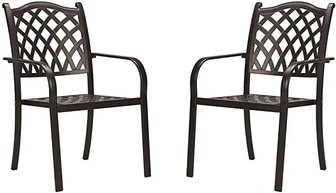 

2 штабелируемые наружные обеденные стулья для внутреннего дворика, без ржавчины