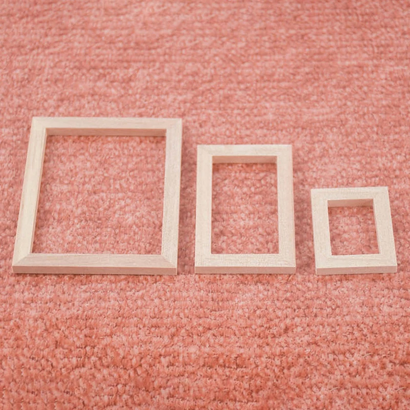Миниатюрная деревянная рамка для кукольного домика миниатюрная фоторамка с
