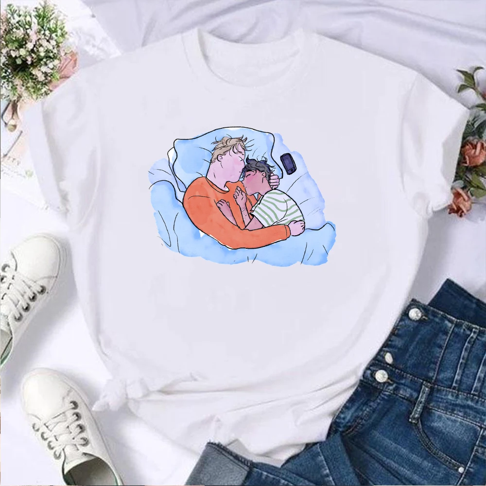 

Heartstopper Cartoon T-Shirt Unisex Women Casual Style Funny Clothes Harajuku Anime Graphic Blouse Nick And Charlie T Shirt