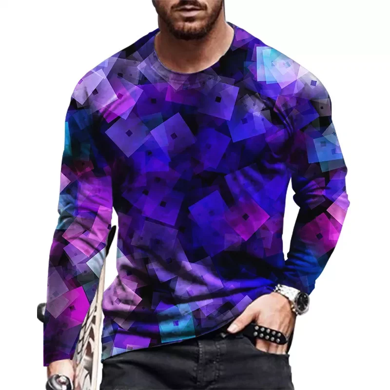 

2023NEW men's t-shirt tops 2021 spring and autumn new trend casual fashion pattern sailing turtleneck crewneck shirt