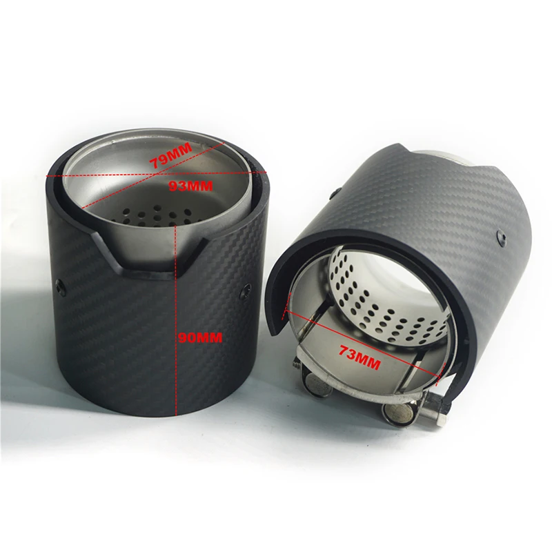 2 шт. 73 мм в 93 выхлопной наконечник автомобиля матовое углеродное волокно для BMW M