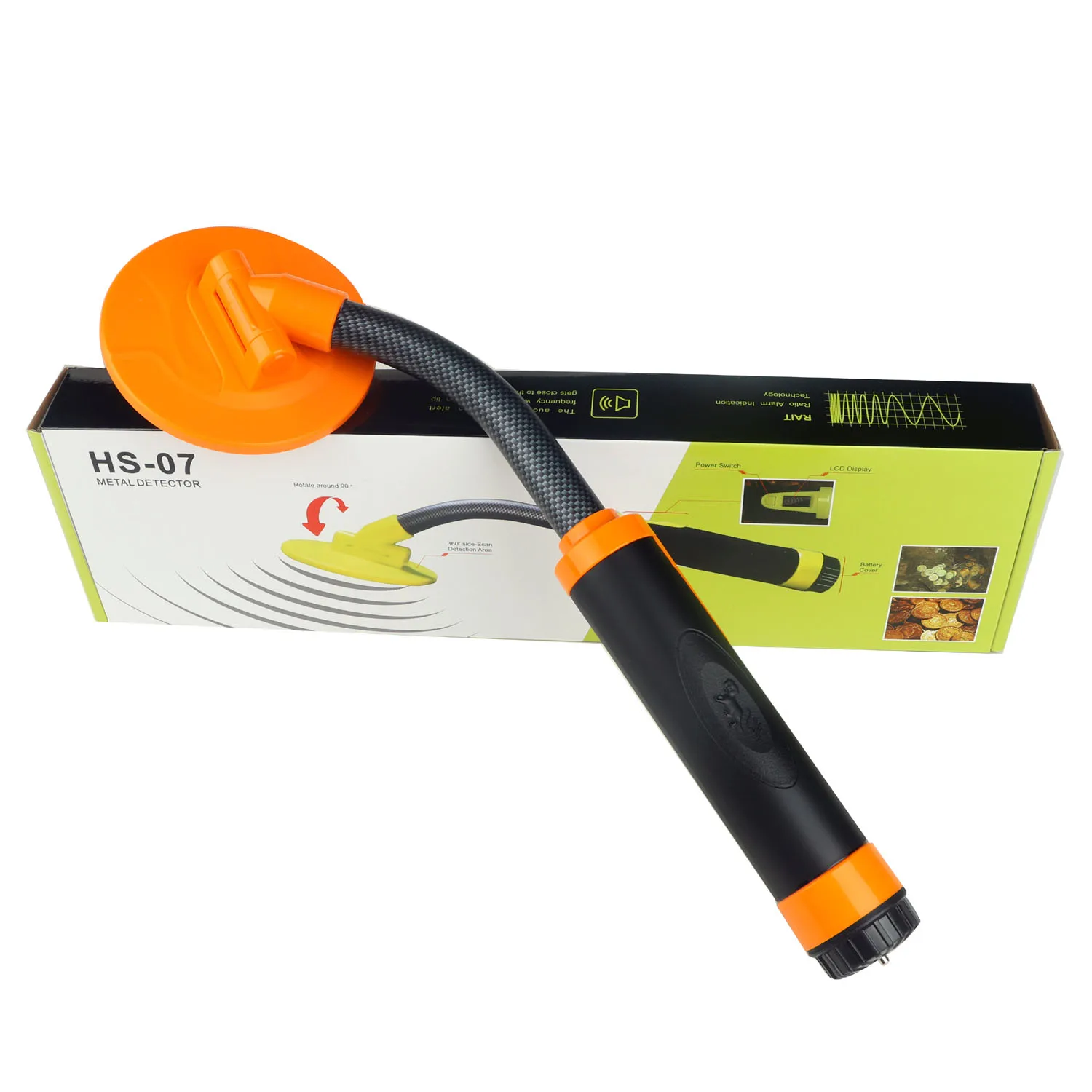 Detector de Metais Profissional à Prova Impermeável Água 35 Metros Bobina Ouro Detector Hs07 Pinpointer Ouro e Detector de Metais