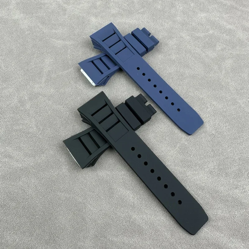 Фото Для RICHARD MILLE RM055 RM011 серия водонепроницаемый браслет с выпуклым ртом 25 мм мягкий удобный резиновый ремешок для часов браслет для часов №4