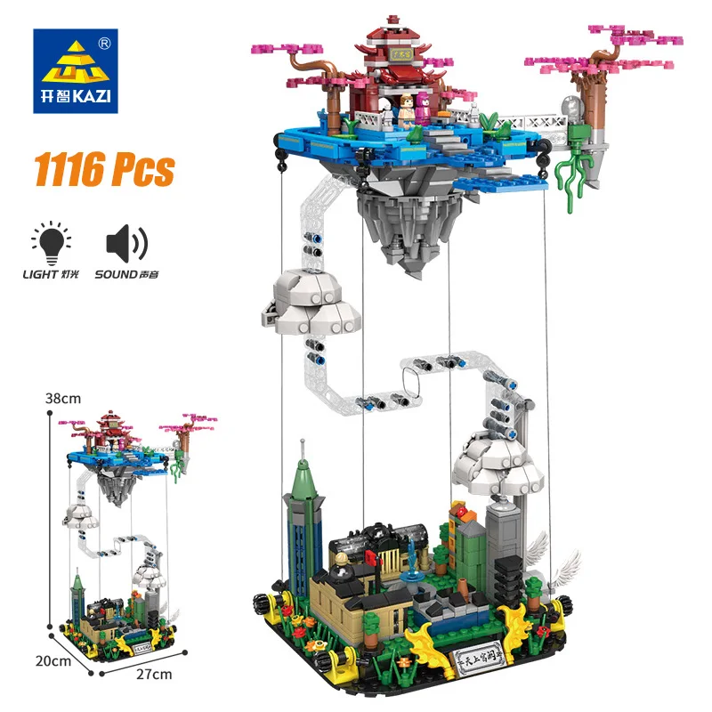 

Gravity Balance Technical Building Blocks Moon Palace Electric MOC Lighting Bricks Educational Toys For Kids Model Kit Gifts