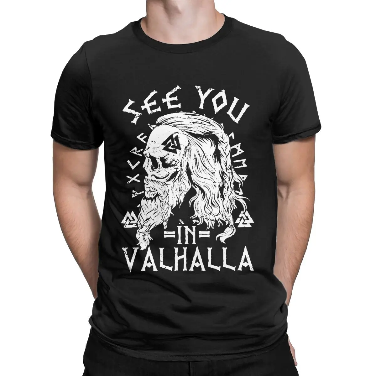 

Funny vikings norsemen norse See You In Valhalla Pure Cotton Clothing Novelty Short Sleeve Crew Neck Tee Shirt New Arrival