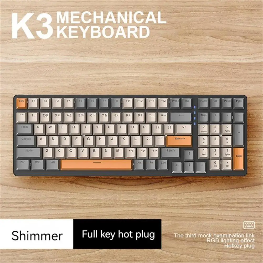

K3 Mechanical Keyboard 980 Games 100 Keys Hot-plug Usb Wire-controlled Computer Keyboard With Backlight