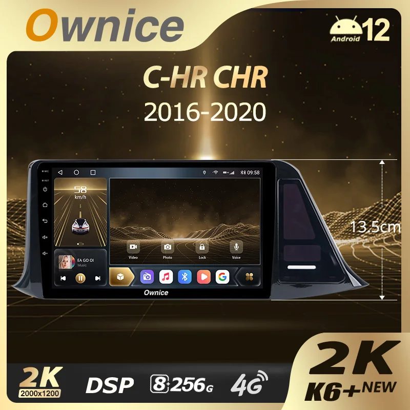 Ownice K6+ 9 5 дюйма 2K для Toyota C-HR CHR 2016-2020 Автомобильный радиоприемник Carplay