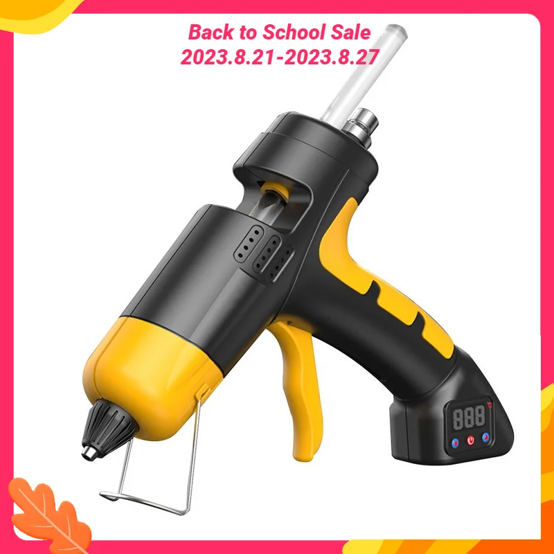 60w Cordless Lithium Battery Hot Melt Glue Gun Digital Display Temperature Adjustable Use 7mm Glue Stick Wireless Repair Tool