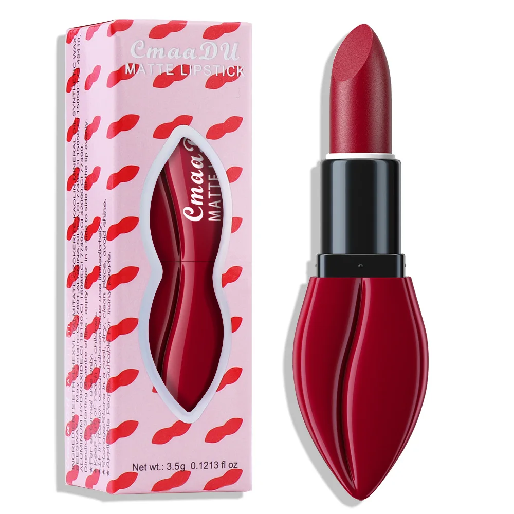 

10 Colors Creative Lip Shape Lipstick Matte Velvet Nude Lipstick Sexy Red Lip Tint Pigments Waterproof Lasting Makeup