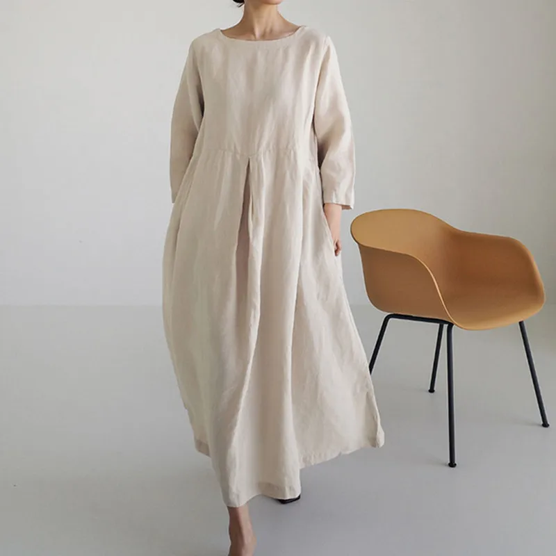 

2023 New Arrival Japanese Style Mori Girl's Three Quarter Sleeve Loose Spring Summer Dress Fashion Women Travel Casual Dress