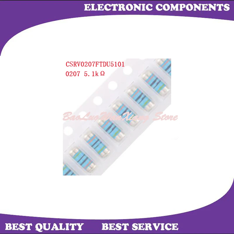 

10 Pcs/Lot CSRV0207FTDU5101 0207 5.1kΩ ±1% New and Original In Stock