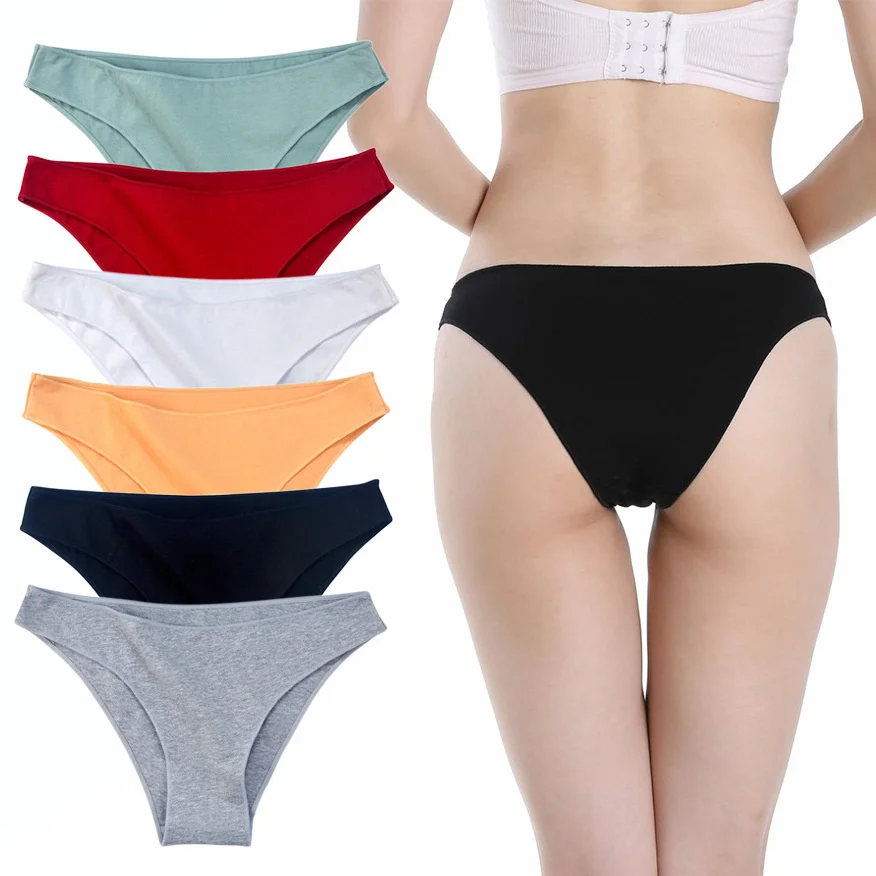 

3PCS Good elastic women's underwear pure cotton large sexy triangle underwear middle waist women panties