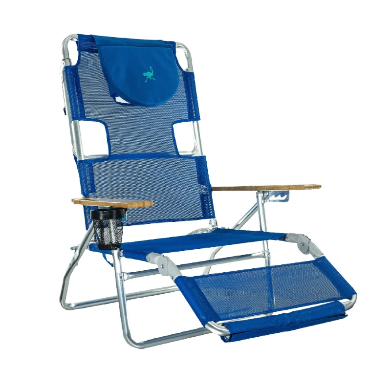 

3 N 1 Lightweight Aluminum Frame 5 Position Reclining Beach Chair, Blue