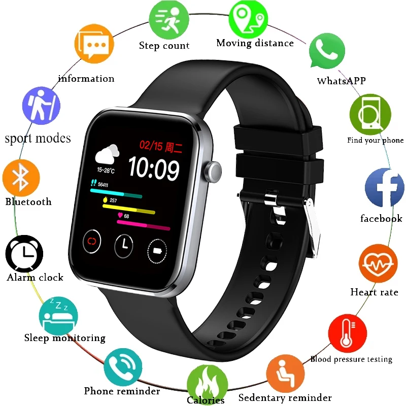 

Z15 Smart Bracelet Pedometer Heart Rate Sleep Monitoring Information Push Bluetooth TFT Screen Sports Watch