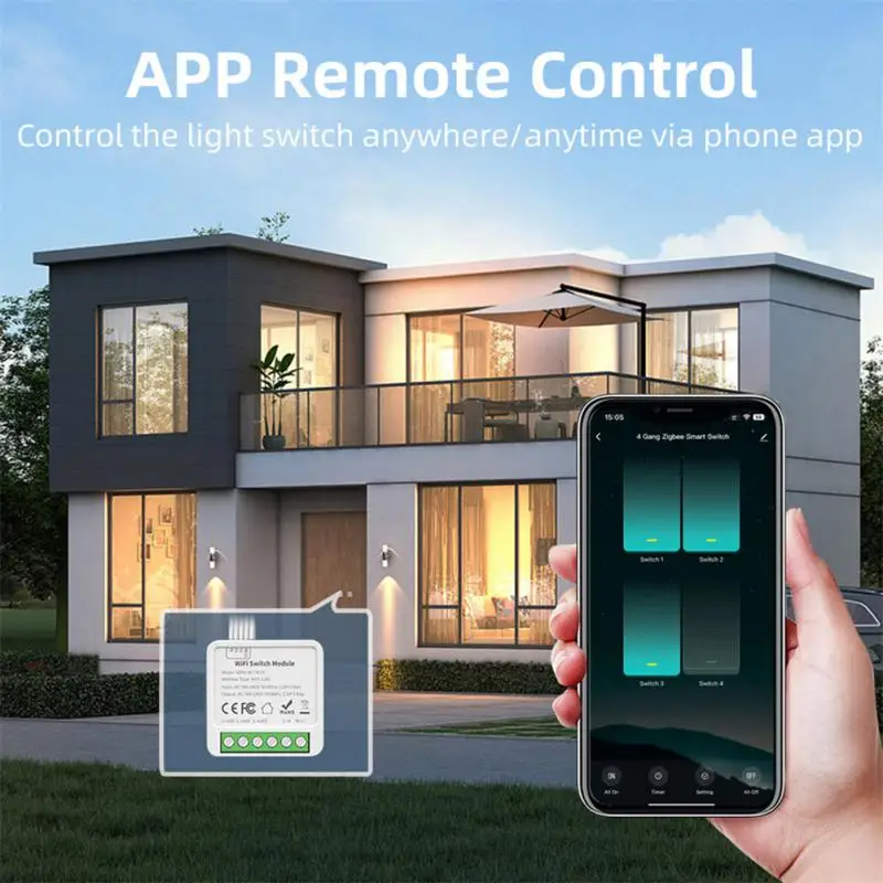 Tuya WIFI Smart Switch Module 2/3/4 Gang 2 Way Control Switches Breaker Mini Relay Life For Alexa Google Home