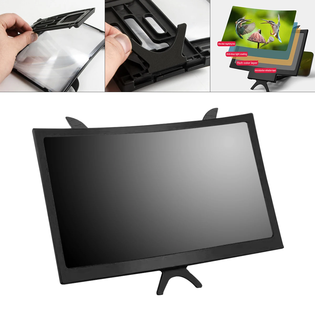 

12 Inch Foldable HD Stand Enlarged Screen Mobile Phone Magnifier Projection Phone Cinema Glass Magnifier Folding Amplifier