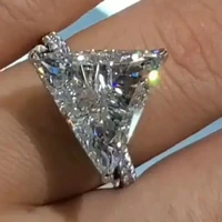 new unique triangle cubic zirconia rings for women aaa crystal cz wedding engagement ladys rings fashion versatile jewelry
