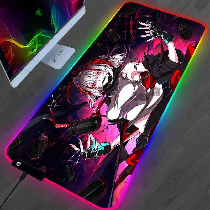 

Gamer Complete Gaming Mouse Pad Anime RGB Arknights Mausepad Rug Varmilo Desk Mat Gamers Accessories Mice Keyboards Computer