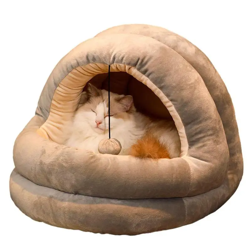 

Cute Cat Bed Cave Slip Resistant Dog Beds & Cat Caves For Indoor Cats Cute Covered Cat Bed Washable For Medium Large Cats Living