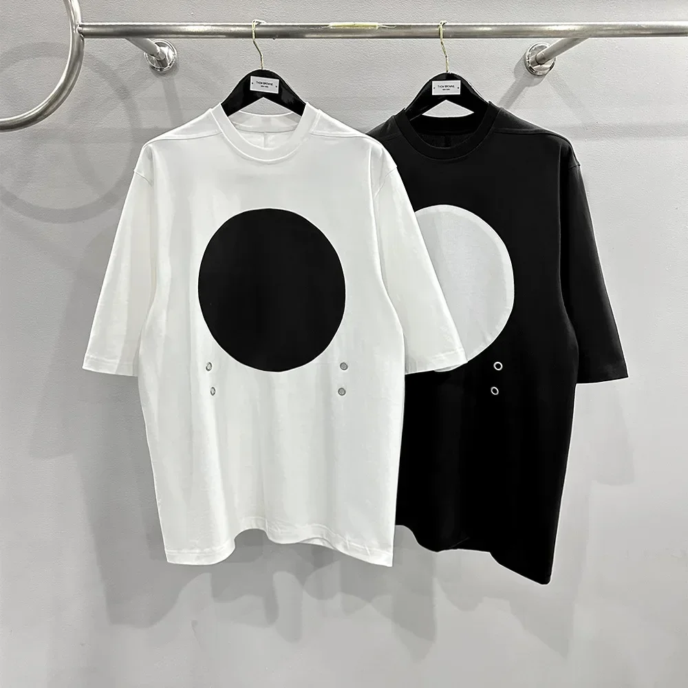 Фото TIFICY High Street темно-черные хлопковые топы Tshrits мужские свободные круглые короткие черно-белые футболки с короткими рукавами и короткими рукавами №2