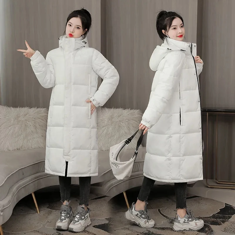 Fashion Long Winter Jacket 2022 New Women's Cotton Padded Parka Korean Loose Hooded Puffer Coat Warm Thicken Windproof Outwear