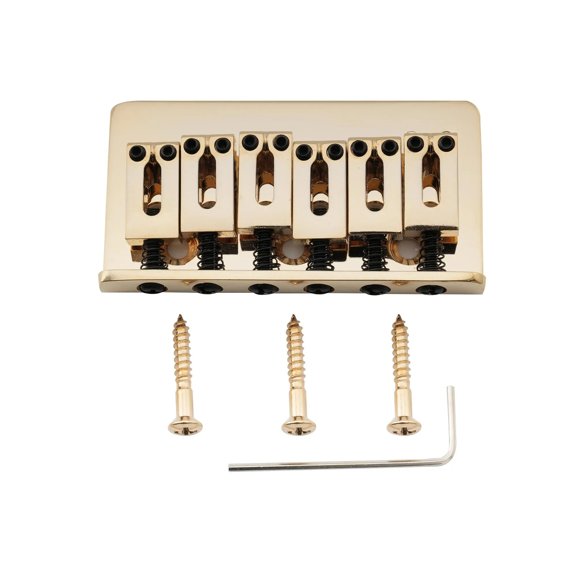 

Musiclily Pro 54mm Modern Hardtail Fixed Bridge for Import Strat Tele Style Electric Guitar, Gold