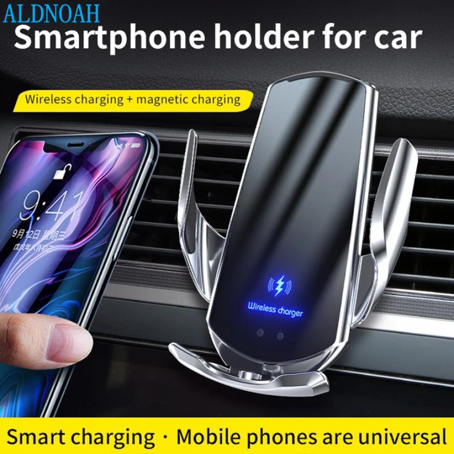 

Automatic Clamping 15W Car Wireless Charger For iPhone 13 12 11 XS XR X 8 Samsung S20 S10 Magnetic USB Charging Phone Holder