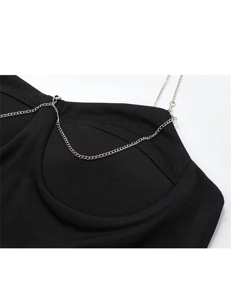 Женский летний укороченный топ Y2k черный пикантный в Корейском стиле женские