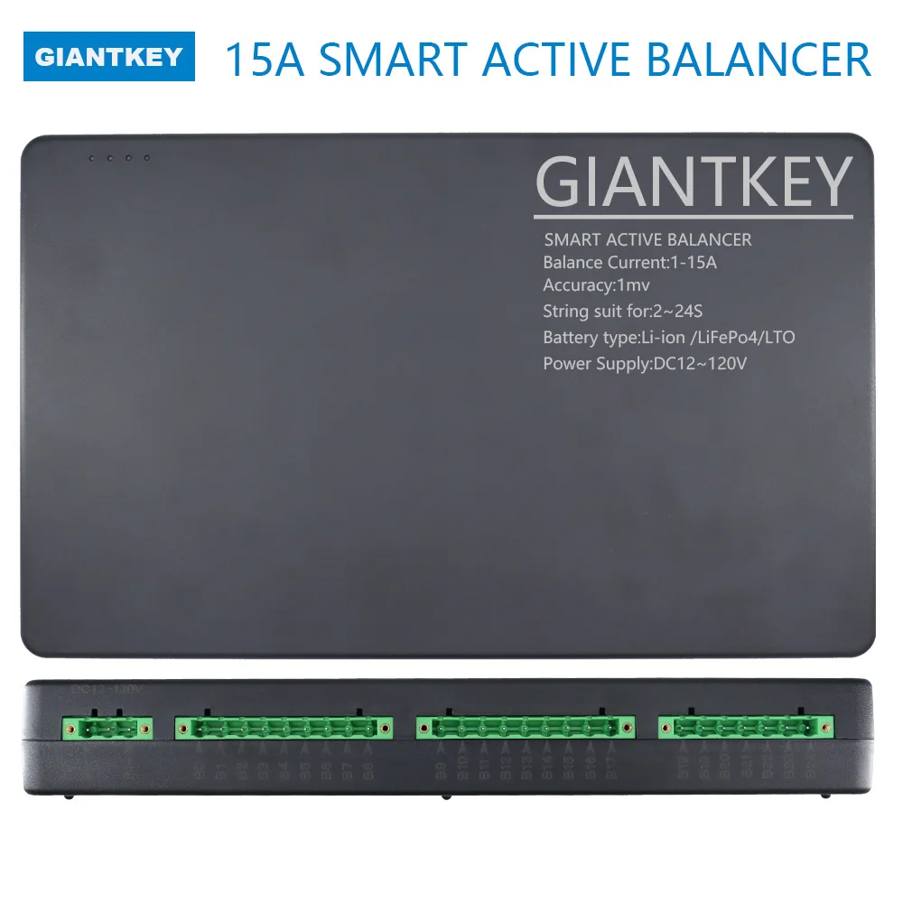 

GIANTKEY Smart Active balance current 15A Battery balancer Li-ion/LiFePo4/LTO Supports BT 2S 4S 6S 7S 8S 10S 12S 13S 16S 20S 24S