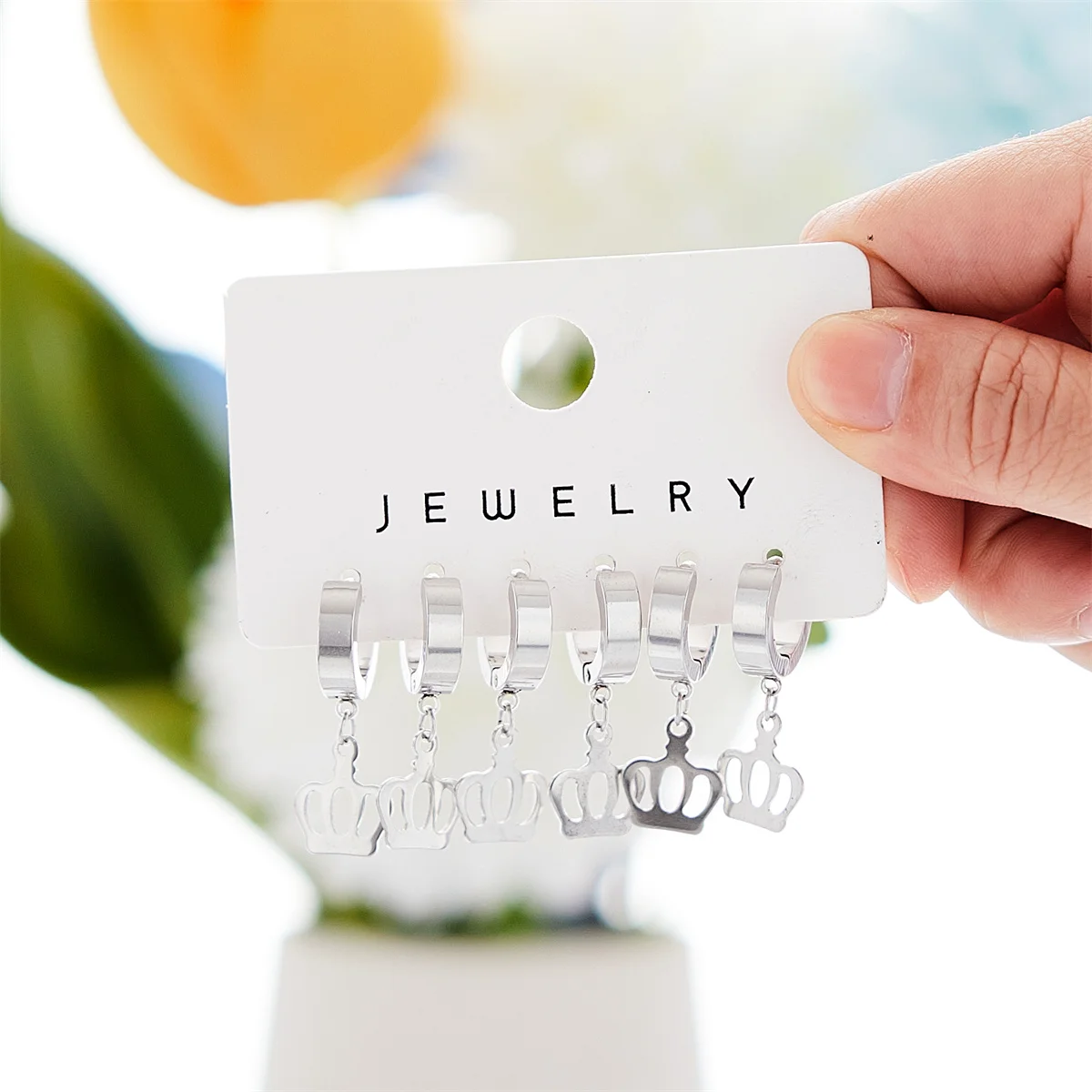 

6 шт., женские серьги-подвески из нержавеющей стали