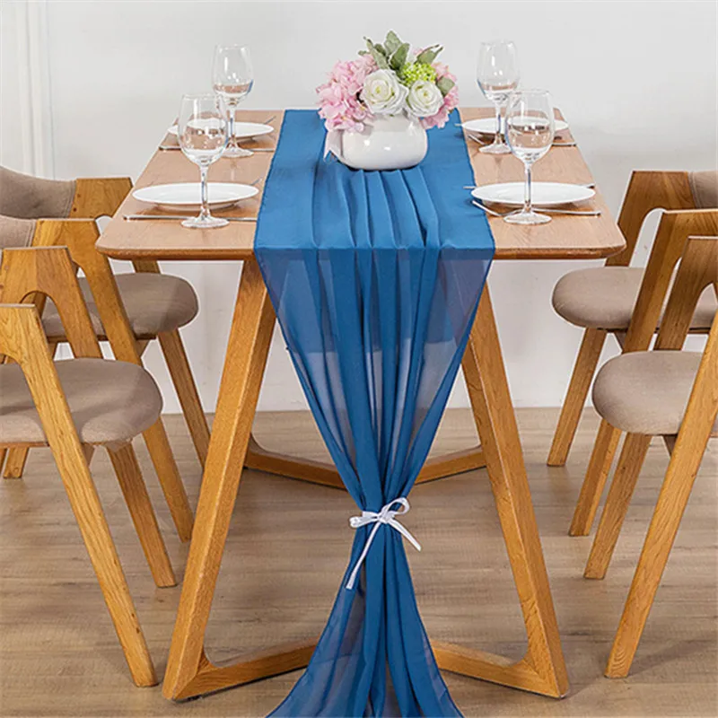 

Chiffon Table Runner Wedding Decoration Birthday Table Runner Tablecloth Christmas Home Decoration Country Wedding 30X300CM