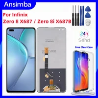ansimba original lcd for infinix zero 8zero 8i lcd display touch screen digitizer assembly replacement with free clear case
