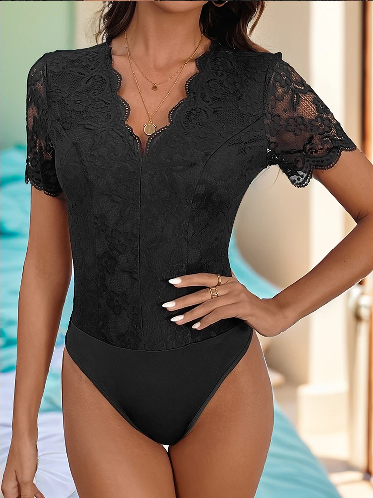 Кружевной облегающий комбинезон JIM &amp NORA