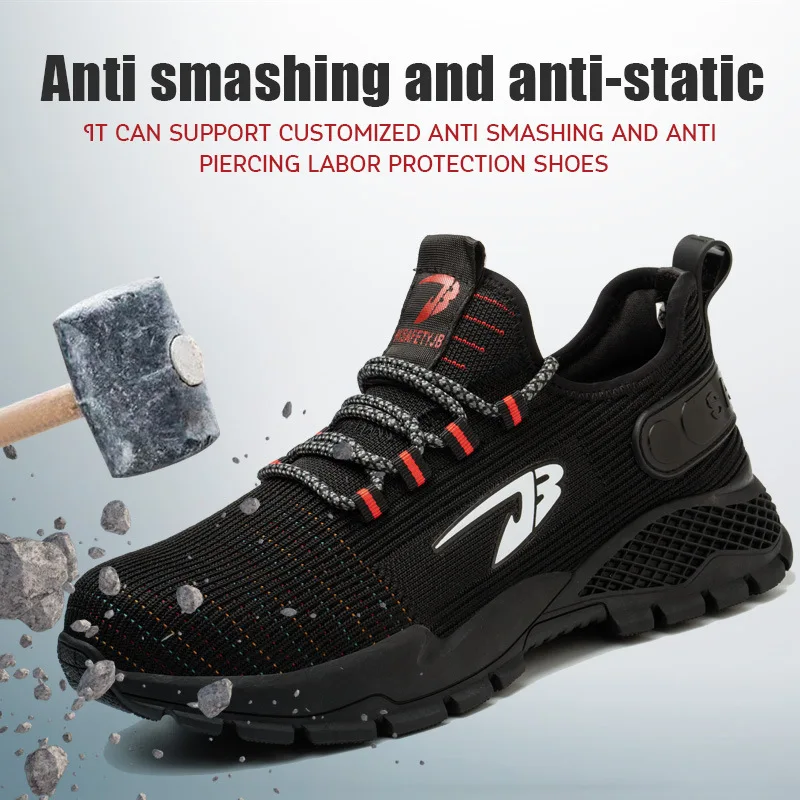 

Male Work Safety Boots Steel Toe Work Shoes Safety Shoes Men Anti-puncture Work Boots Men Breathable Men's Boots Safety Sneakers